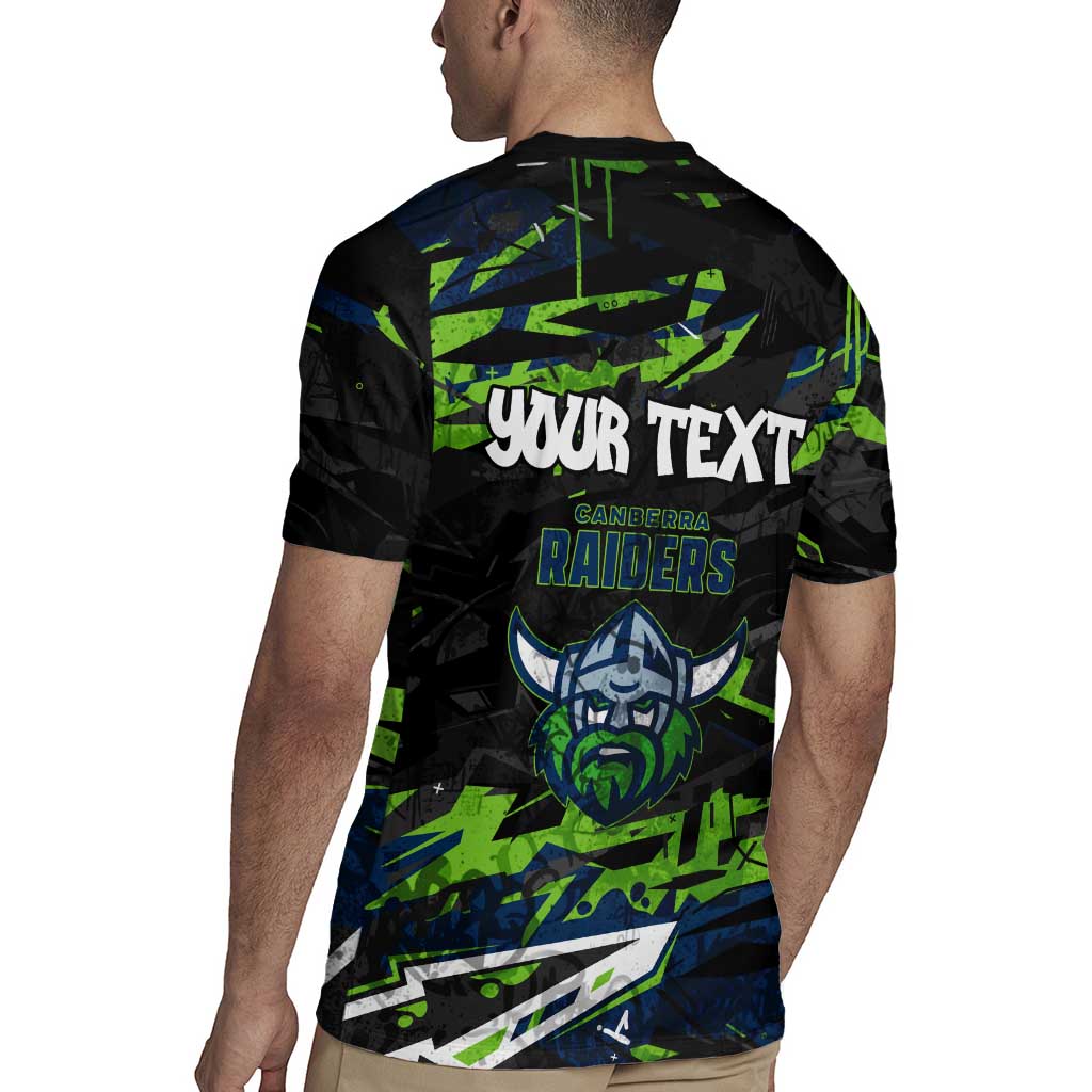 Personalized Canberra Raiders Rugby Jersey Graffiti Grunge Abstract Urban Street Style Design
