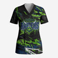 Personalized Canberra Raiders Scrub Top Graffiti Grunge Abstract Urban Street Style Design