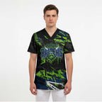 Personalized Canberra Raiders Scrub Top Graffiti Grunge Abstract Urban Street Style Design