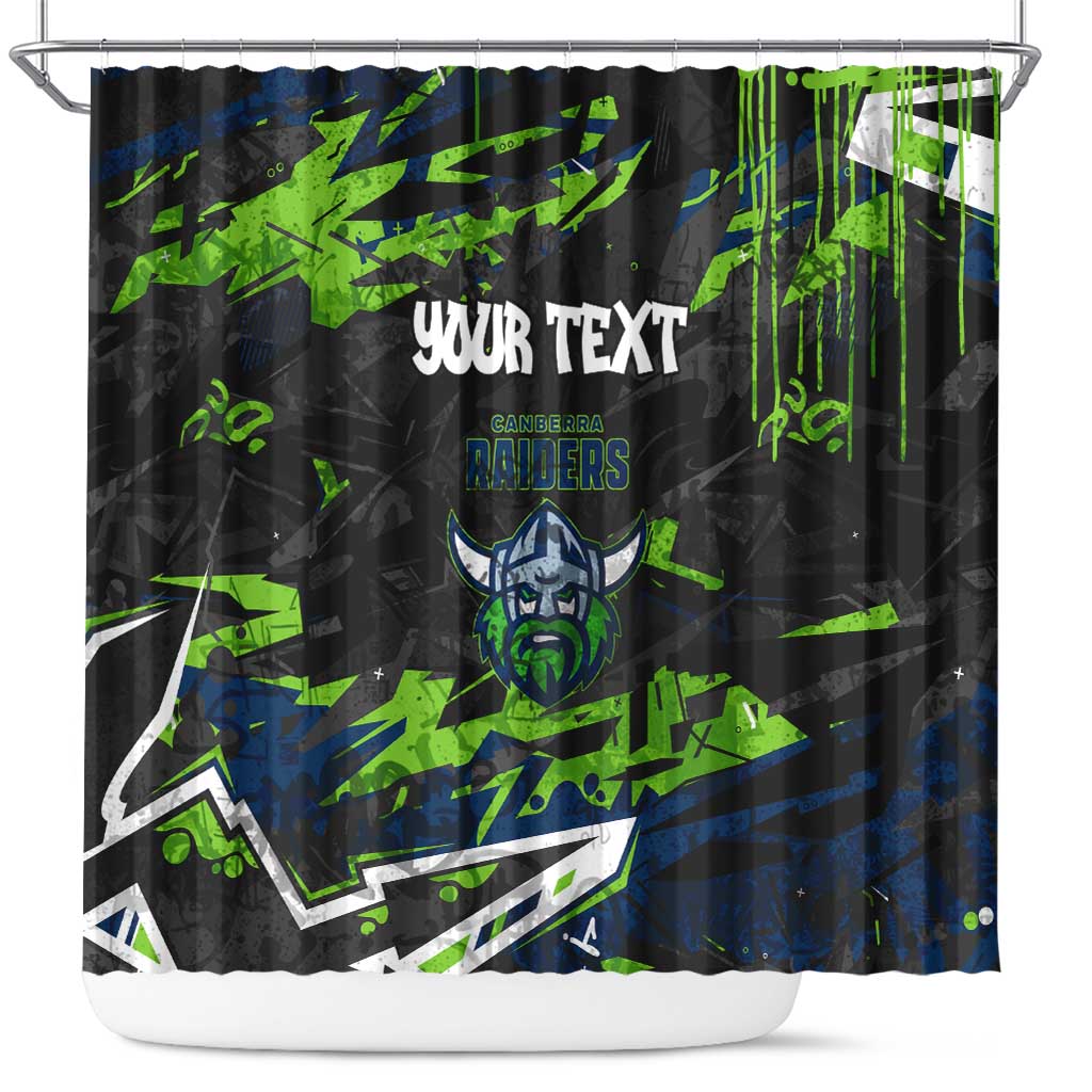 Personalized Canberra Raiders Shower Curtain Graffiti Grunge Abstract Urban Street Style Design