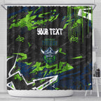 Personalized Canberra Raiders Shower Curtain Graffiti Grunge Abstract Urban Street Style Design