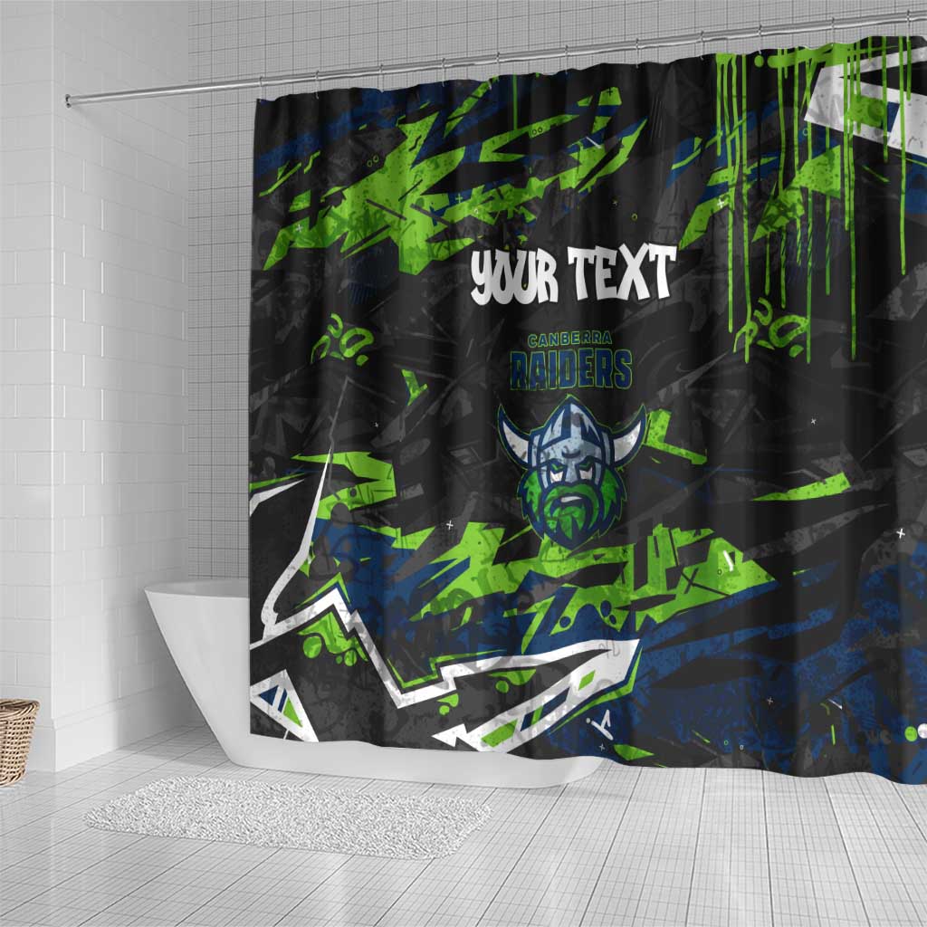 Personalized Canberra Raiders Shower Curtain Graffiti Grunge Abstract Urban Street Style Design