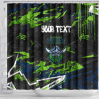 Personalized Canberra Raiders Shower Curtain Graffiti Grunge Abstract Urban Street Style Design