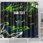Personalized Canberra Raiders Shower Curtain Graffiti Grunge Abstract Urban Street Style Design