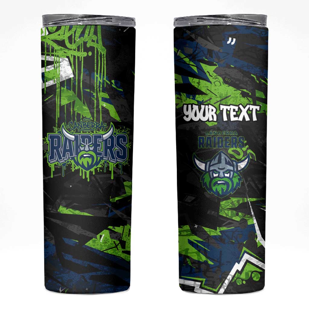 Personalized Canberra Raiders Skinny Tumbler Graffiti Grunge Abstract Urban Street Style Design