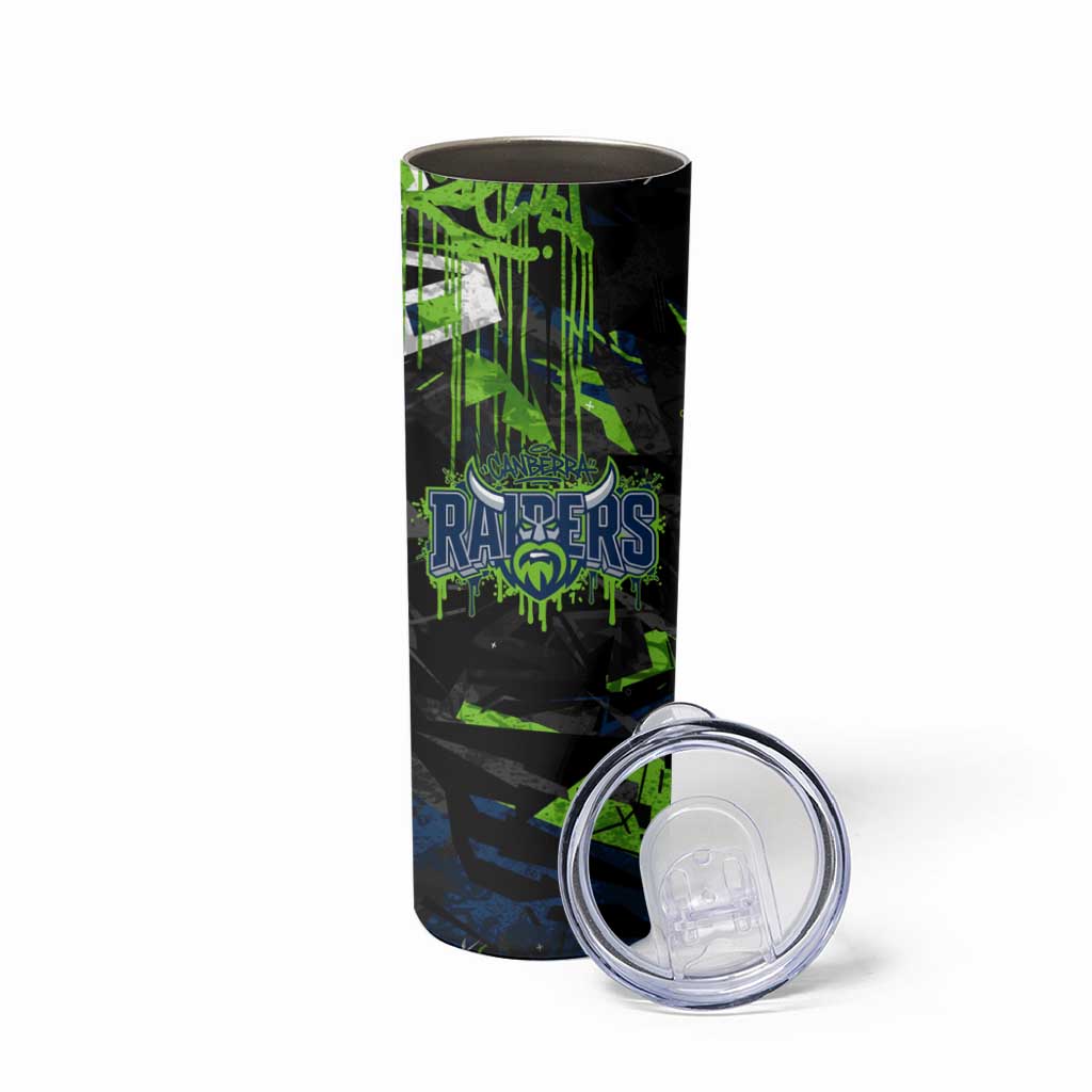 Personalized Canberra Raiders Skinny Tumbler Graffiti Grunge Abstract Urban Street Style Design