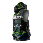 Personalized Canberra Raiders Sleeveless Hoodie Graffiti Grunge Abstract Urban Street Style Design
