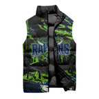 Personalized Canberra Raiders Sleeveless Puffer Jacket Graffiti Grunge Abstract Urban Street Style Design