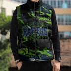 Personalized Canberra Raiders Sleeveless Puffer Jacket Graffiti Grunge Abstract Urban Street Style Design