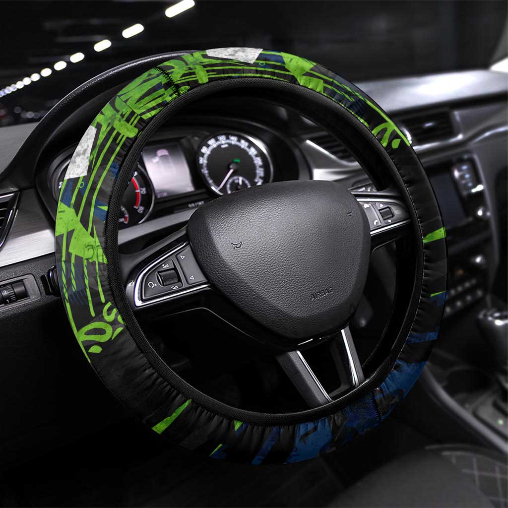 Canberra Raiders Steering Wheel Cover Graffiti Grunge Abstract Urban Street Style Design