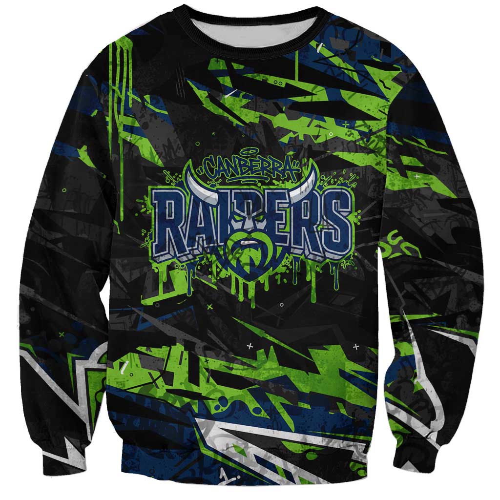 Personalized Canberra Raiders Sweatshirt Graffiti Grunge Abstract Urban Street Style Design