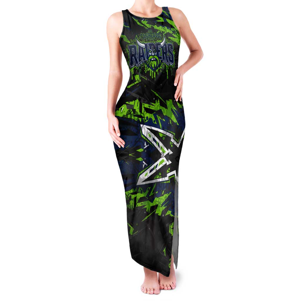 Personalized Canberra Raiders Tank Maxi Dress Graffiti Grunge Abstract Urban Street Style Design