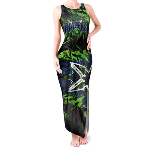 Personalized Canberra Raiders Tank Maxi Dress Graffiti Grunge Abstract Urban Street Style Design