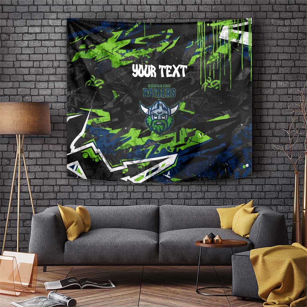 Personalized Canberra Raiders Tapestry Graffiti Grunge Abstract Urban Street Style Design