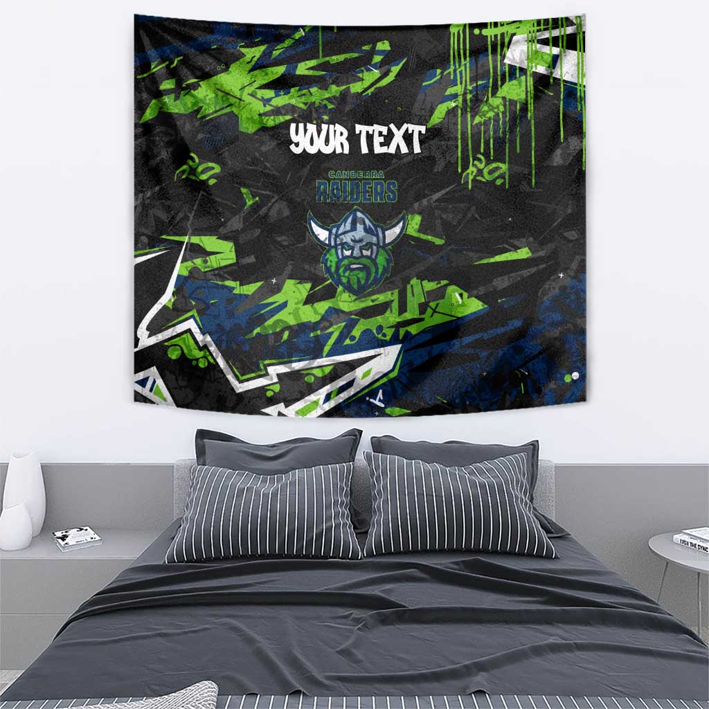 Personalized Canberra Raiders Tapestry Graffiti Grunge Abstract Urban Street Style Design