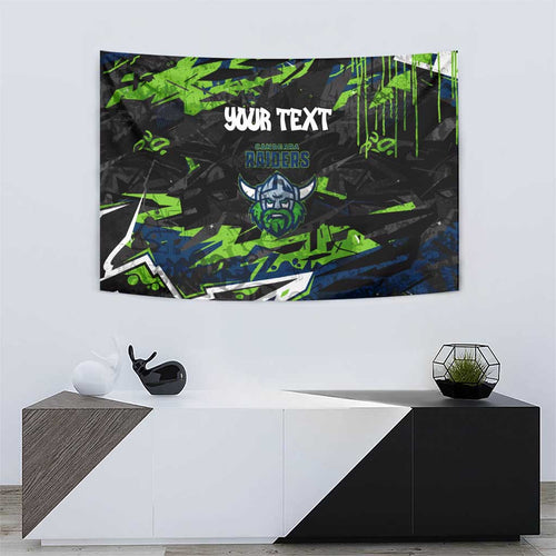 Personalized Canberra Raiders Tapestry Graffiti Grunge Abstract Urban Street Style Design