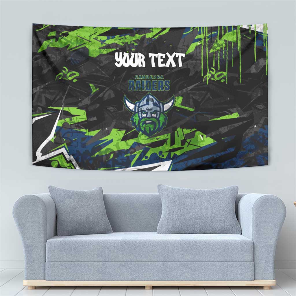 Personalized Canberra Raiders Tapestry Graffiti Grunge Abstract Urban Street Style Design