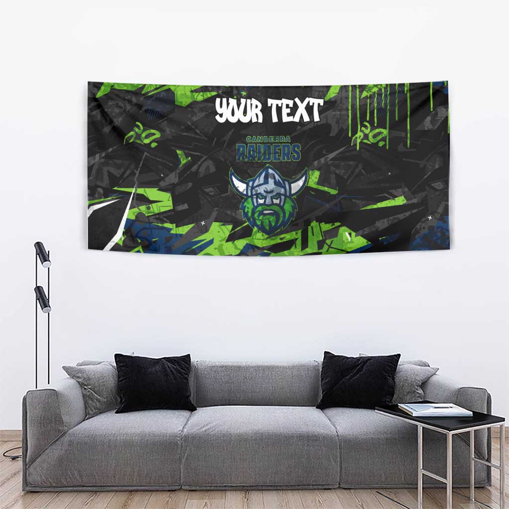 Personalized Canberra Raiders Tapestry Graffiti Grunge Abstract Urban Street Style Design