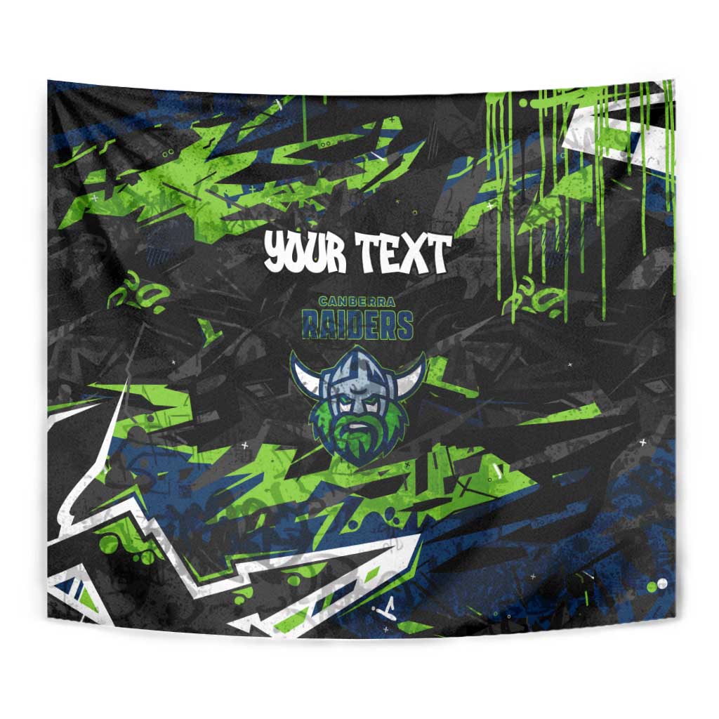 Personalized Canberra Raiders Tapestry Graffiti Grunge Abstract Urban Street Style Design