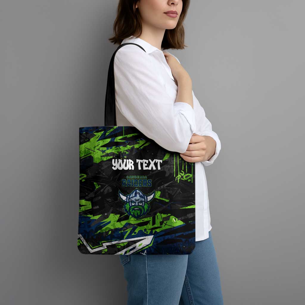 Personalized Canberra Raiders Tote Bag Graffiti Grunge Abstract Urban Street Style Design
