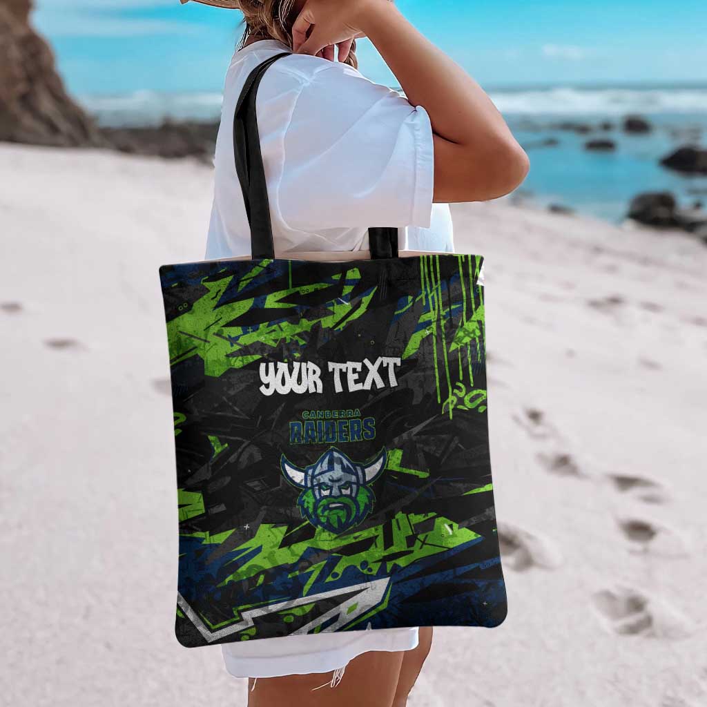 Personalized Canberra Raiders Tote Bag Graffiti Grunge Abstract Urban Street Style Design
