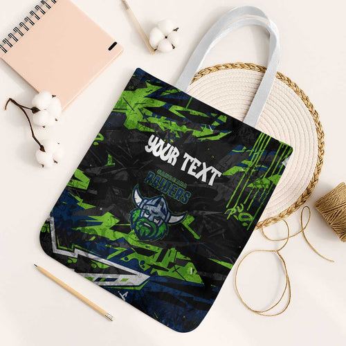 Personalized Canberra Raiders Tote Bag Graffiti Grunge Abstract Urban Street Style Design