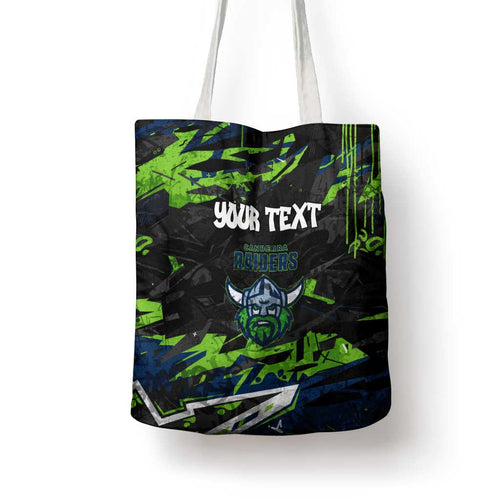 Personalized Canberra Raiders Tote Bag Graffiti Grunge Abstract Urban Street Style Design