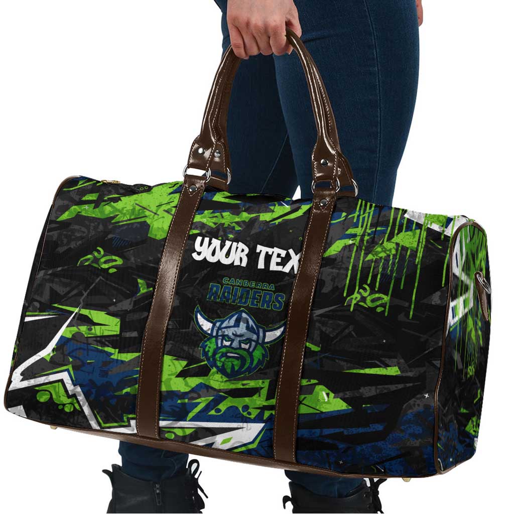 Personalized Canberra Raiders Travel Bag Graffiti Grunge Abstract Urban Street Style Design