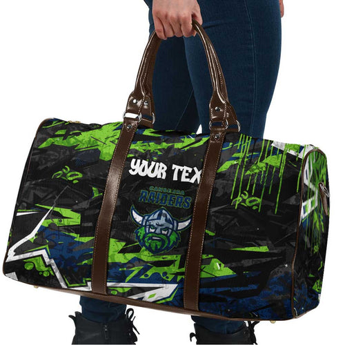 Personalized Canberra Raiders Travel Bag Graffiti Grunge Abstract Urban Street Style Design