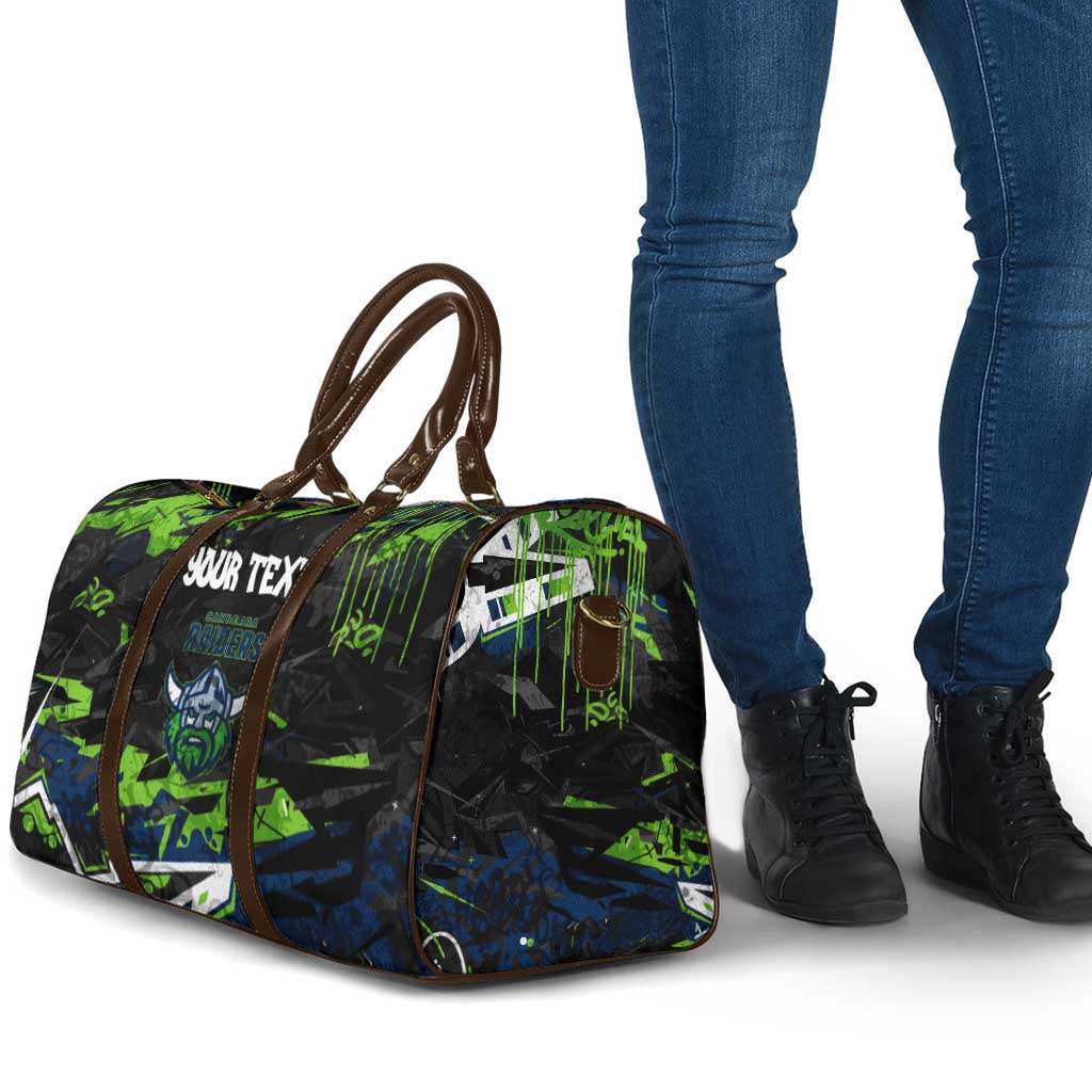 Personalized Canberra Raiders Travel Bag Graffiti Grunge Abstract Urban Street Style Design