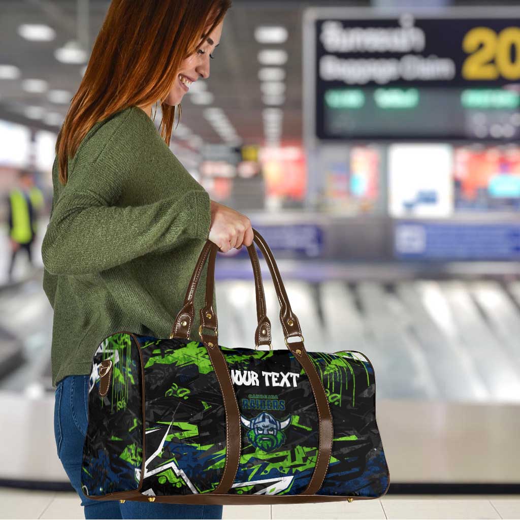 Personalized Canberra Raiders Travel Bag Graffiti Grunge Abstract Urban Street Style Design