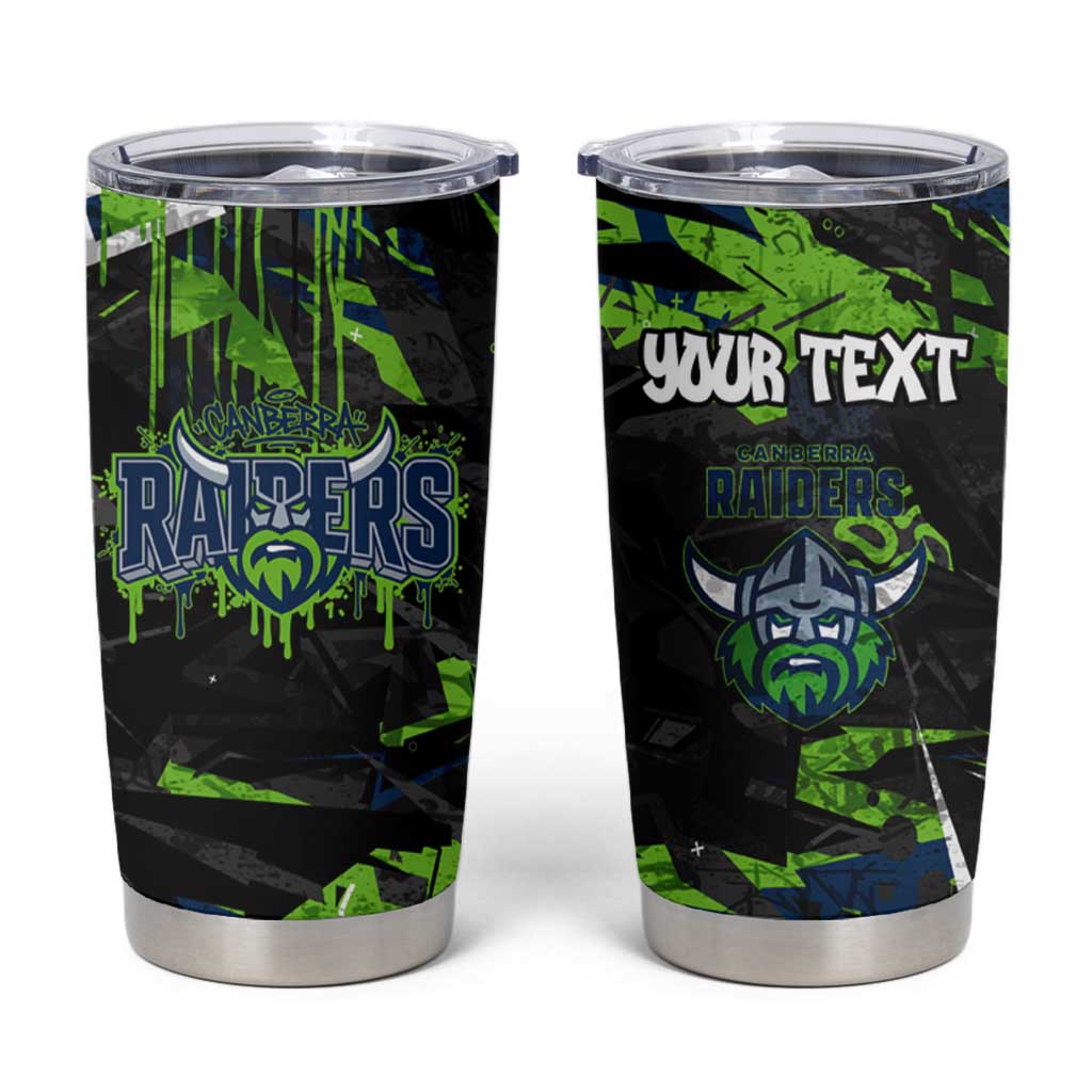 Personalized Canberra Raiders Tumbler Cup Graffiti Grunge Abstract Urban Street Style Design