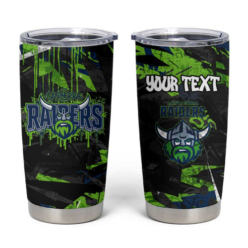 Personalized Canberra Raiders Tumbler Cup Graffiti Grunge Abstract Urban Street Style Design