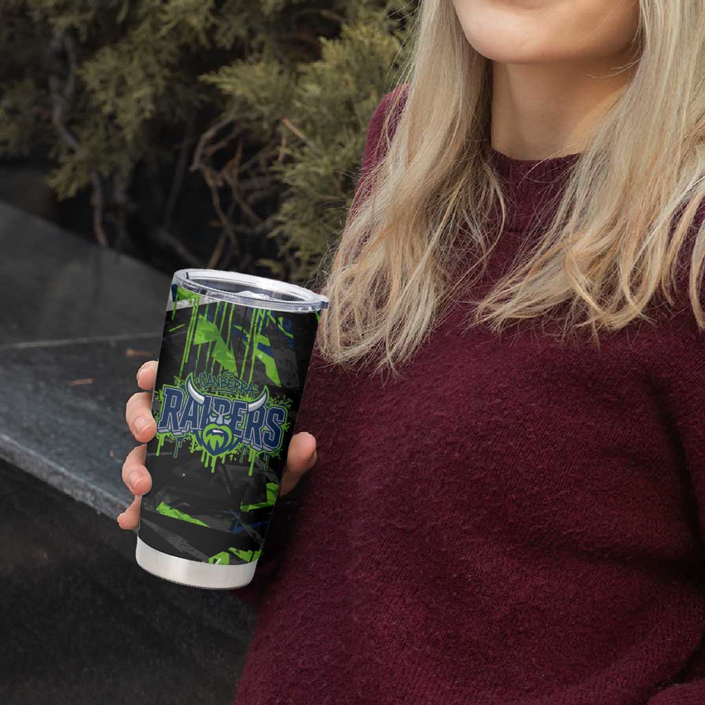 Personalized Canberra Raiders Tumbler Cup Graffiti Grunge Abstract Urban Street Style Design