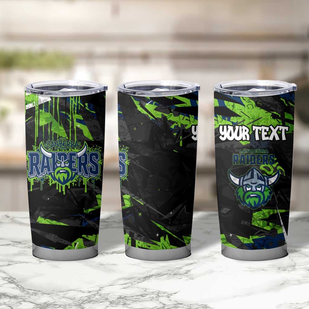 Personalized Canberra Raiders Tumbler Cup Graffiti Grunge Abstract Urban Street Style Design