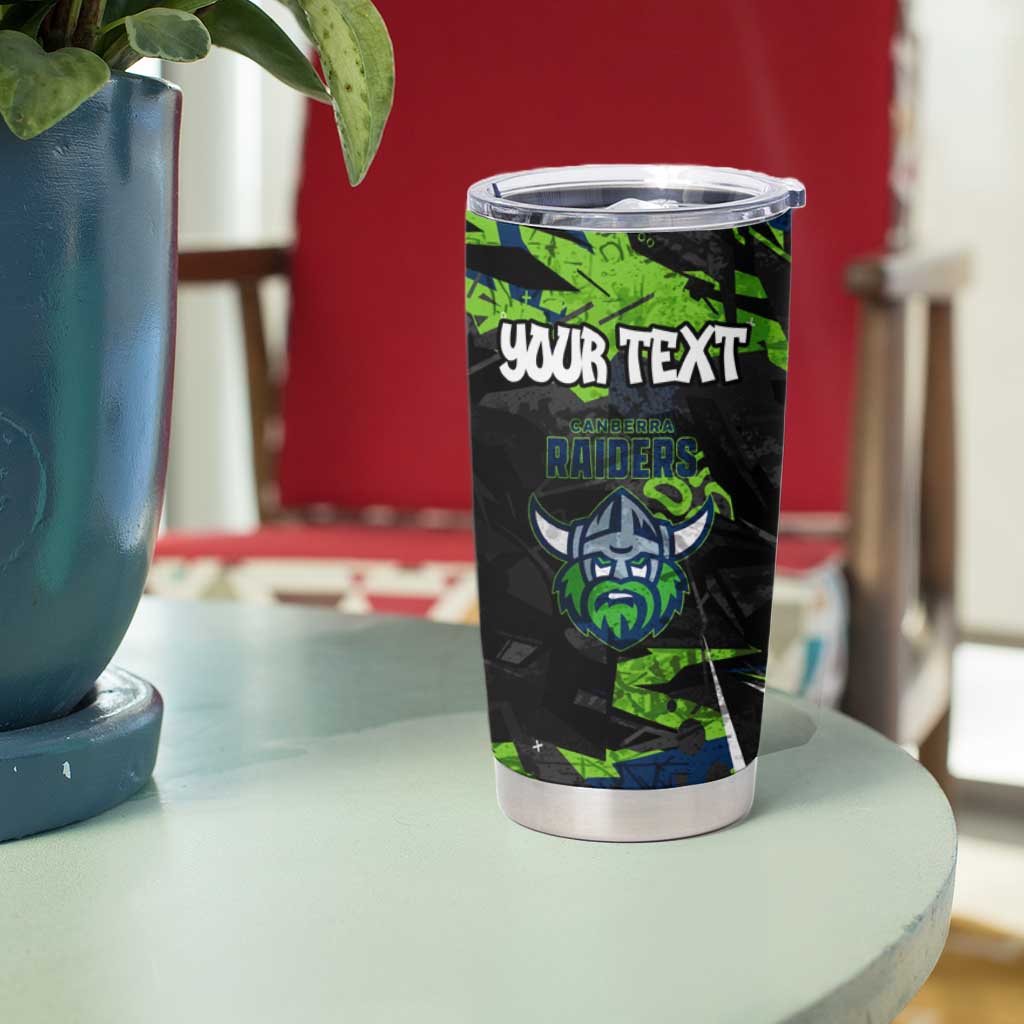 Personalized Canberra Raiders Tumbler Cup Graffiti Grunge Abstract Urban Street Style Design
