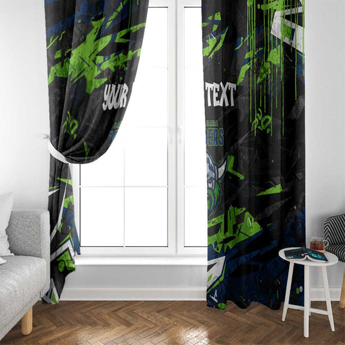 Personalized Canberra Raiders Window Curtain Graffiti Grunge Abstract Urban Street Style Design