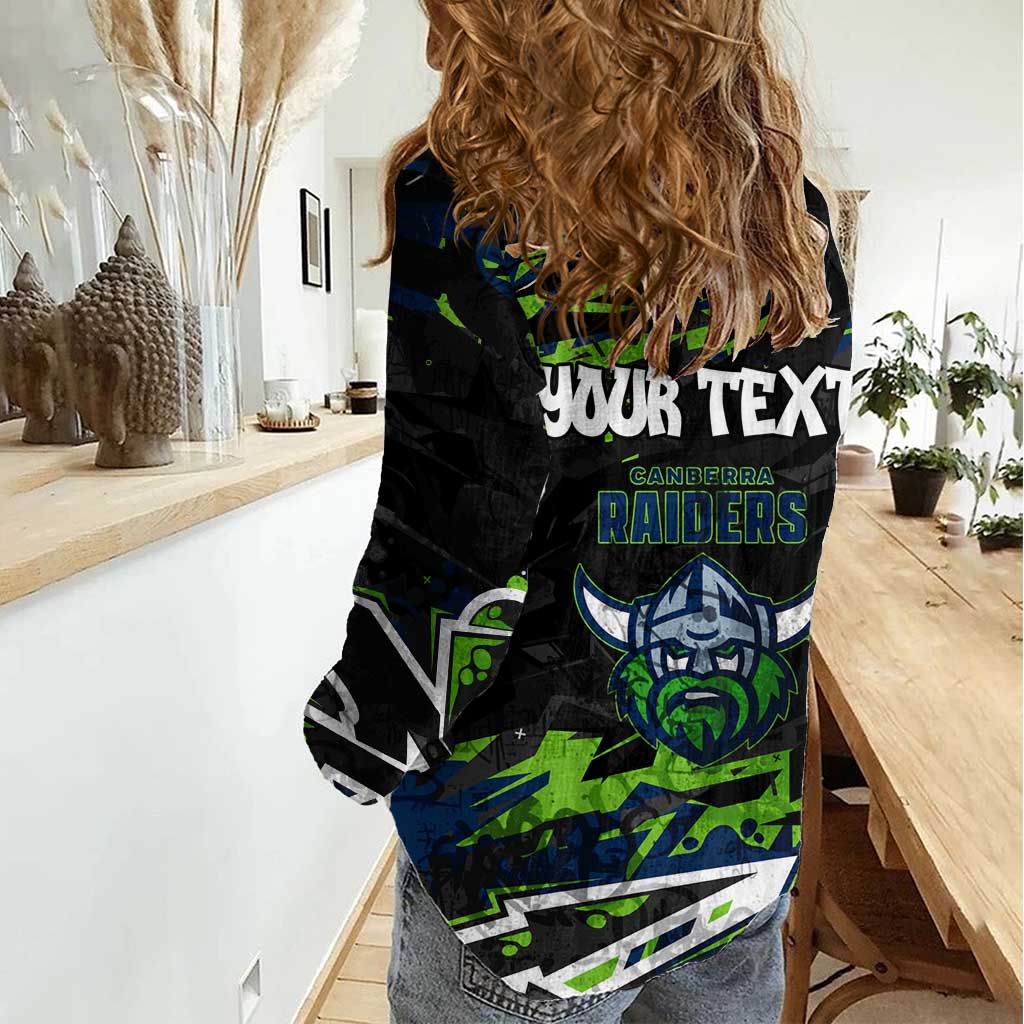 Personalized Canberra Raiders Women Casual Shirt Graffiti Grunge Abstract Urban Street Style Design