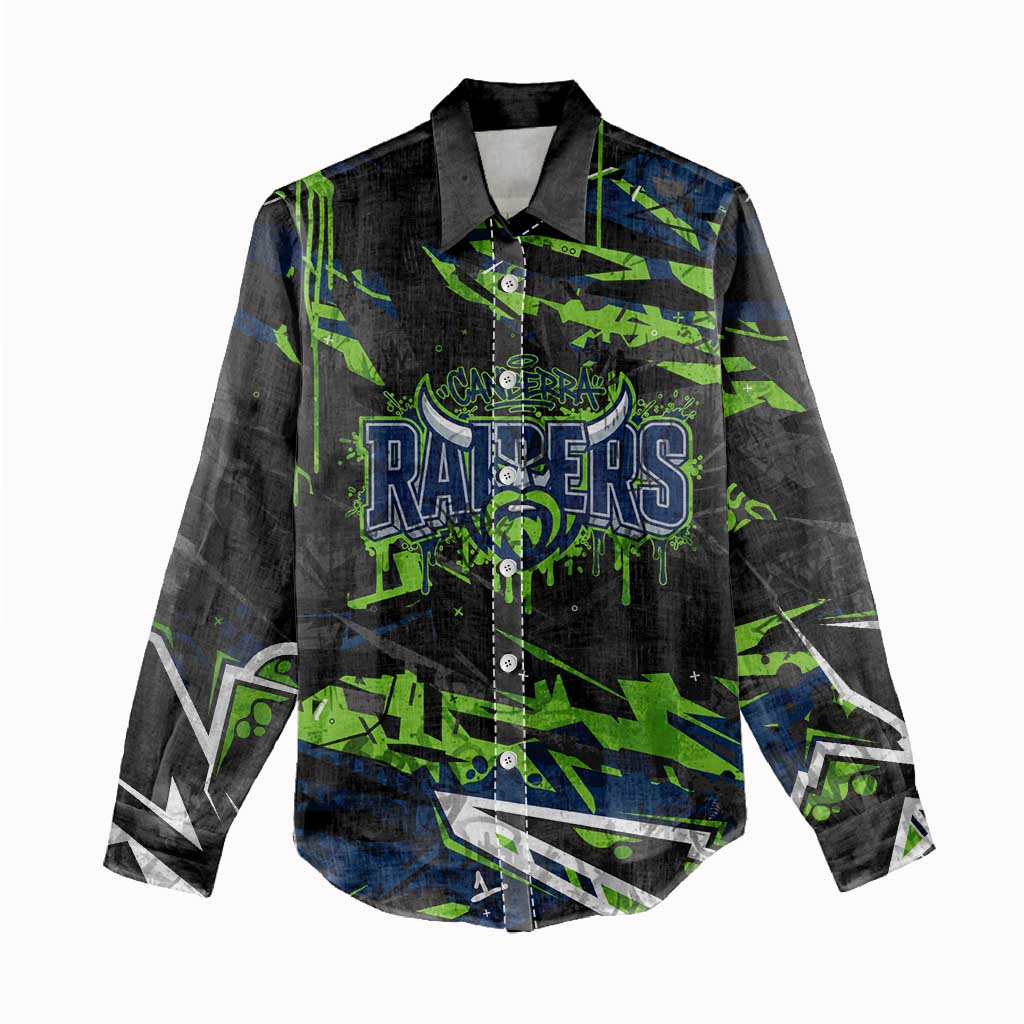 Personalized Canberra Raiders Women Casual Shirt Graffiti Grunge Abstract Urban Street Style Design