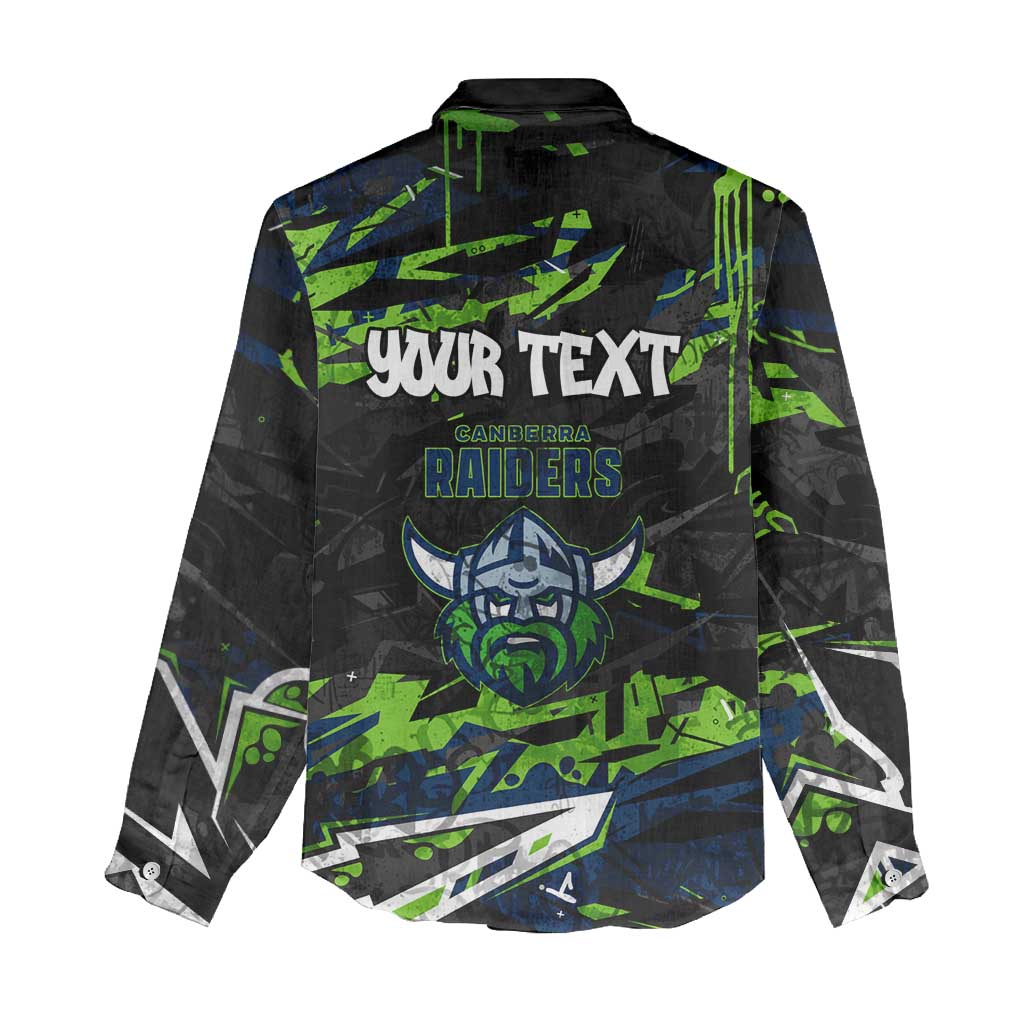 Personalized Canberra Raiders Women Casual Shirt Graffiti Grunge Abstract Urban Street Style Design