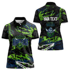 Personalized Canberra Raiders Women Polo Shirt Graffiti Grunge Abstract Urban Street Style Design