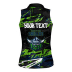 Personalized Canberra Raiders Women Sleeveless Polo Shirt Graffiti Grunge Abstract Urban Street Style Design