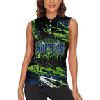 Personalized Canberra Raiders Women Sleeveless Polo Shirt Graffiti Grunge Abstract Urban Street Style Design