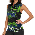 Personalized Canberra Raiders Women Sleeveless Polo Shirt Graffiti Grunge Abstract Urban Street Style Design