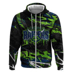 Personalized Canberra Raiders Zip Hoodie Graffiti Grunge Abstract Urban Street Style Design