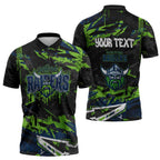 Personalized Canberra Raiders Zipper Polo Shirt Graffiti Grunge Abstract Urban Street Style Design