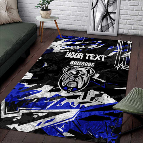 Personalized Canterbury-Bankstown Bulldogs Area Rug Graffiti Grunge Abstract Urban Street Style Design