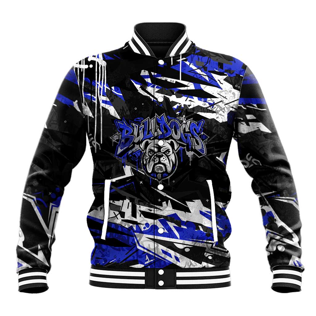 Personalized Canterbury-Bankstown Bulldogs Baseball Jacket Graffiti Grunge Abstract Urban Street Style Design