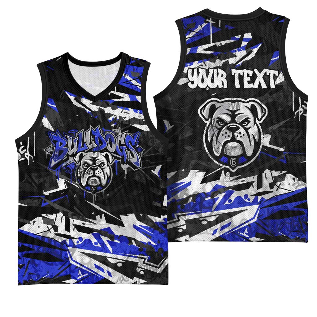 Personalized Canterbury-Bankstown Bulldogs Basketball Jersey Graffiti Grunge Abstract Urban Street Style Design