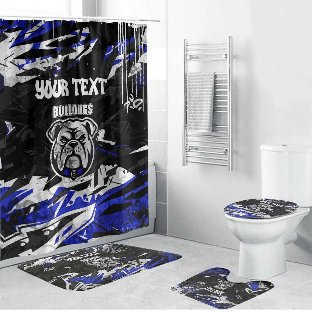Personalized Canterbury-Bankstown Bulldogs Bathroom Set Graffiti Grunge Abstract Urban Street Style Design